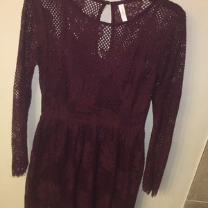 Maroon dress lace